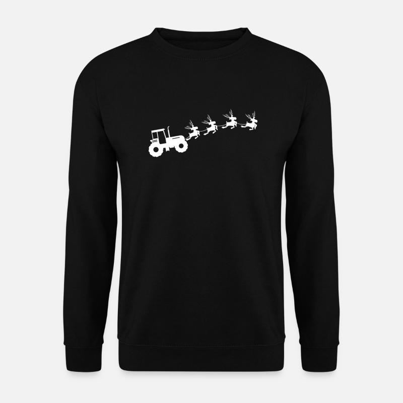 Weihnachtlicher Bauerntraktor - Unisex Pullover - Schwarz