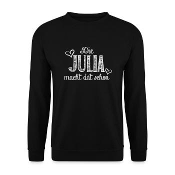 Julia - Unisex Pullover - Schwarz - Vorne - Alina (178cm) & Michal (187cm)