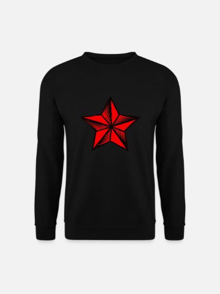 Stern red star - Unisex Pullover - Schwarz