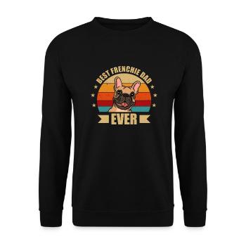 BEST FRENCHIE PAPA - Unisex Sweatshirt - black - Front - Alina (178cm) & Michal (187cm)