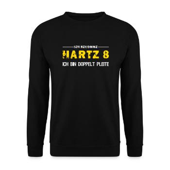 Hartz 8 Doppelt Pleite - Unisex Pullover - Schwarz - Vorne - Alina (178cm) & Michal (187cm)