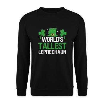 World's Largest Leprechaun Funny St. Patrick's Day - Unisex Sweatshirt - black - Front - Alina (178cm) & Michal (187cm)