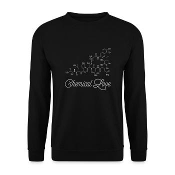 Amour chimique Ocytocine Chimie Amour Câlin Hormone - Sweat-shirt Unisexe - noir - Devant - Alina (178cm) & Michal (187cm)