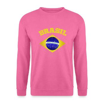 BRASIL Retro Brasilianische Flagge - Unisex Pullover - Pink - Vorne