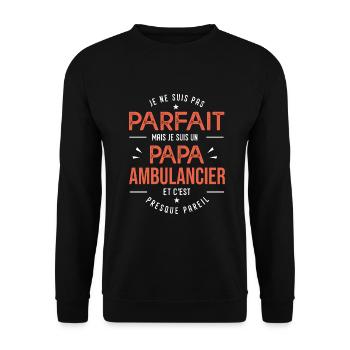 je suis un papa ambulancier cadeau papa - Sweat-shirt Unisexe - noir - Devant - Alina (178cm) & Michal (187cm)