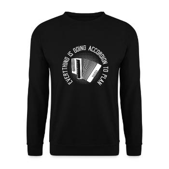 Everything Is Going Accordion To Plan Music Polka - Unisex Pullover - Schwarz - Vorne - Alina (178cm) & Michal (187cm)