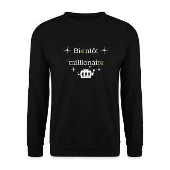 Bientôt millionaire - Sweat-shirt Unisexe - noir - Devant - Alina (178cm) & Michal (187cm)