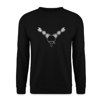 Table tennis bat Table tennis player Table tennis - Unisex Sweatshirt - black - Front - Alina (178cm) & Michal (187cm)
