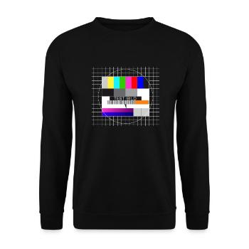 Tester l’image Écran de télévision Affichage nostalgique - Sweat-shirt Unisexe - noir - Devant - Alina (178cm) & Michal (187cm)