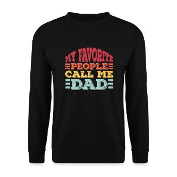 Mes gens préférés m’appellent papa - Sweat-shirt Unisexe - noir - Devant - Alina (178cm) & Michal (187cm)