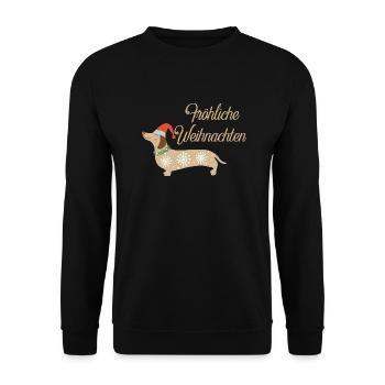 Fröhliche Weihnachten - Unisex Pullover - Schwarz - Vorne - Alina (178cm) & Michal (187cm)