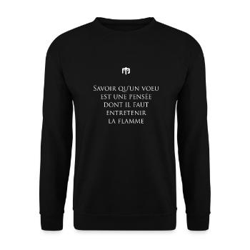 flamme wite - Sweat-shirt Unisexe - noir - Devant - Alina (178cm) & Michal (187cm)