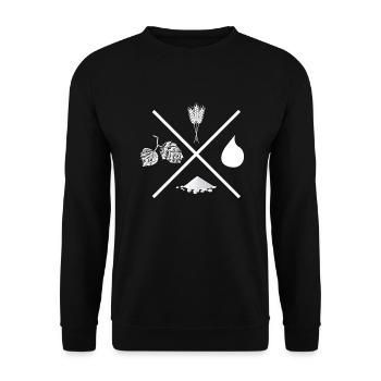 Hobby Brewer Ingredients Craft Beer IPA Beer Brewer - Unisex Sweatshirt - black - Front - Alina (178cm) & Michal (187cm)