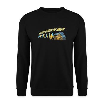 Evolution Motorcyclist Racing Motorcycle - Unisex Sweatshirt - black - Front - Alina (178cm) & Michal (187cm)