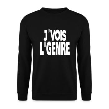 je vois le genre - Sweat-shirt Unisexe - noir - Devant - Alina (178cm) & Michal (187cm)