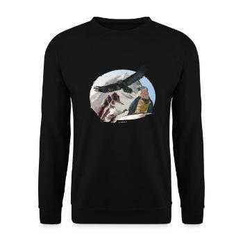 Baret Vulture National Park Berchtesgaden - Unisex Sweatshirt - black - Front - Alina (178cm) & Michal (187cm)