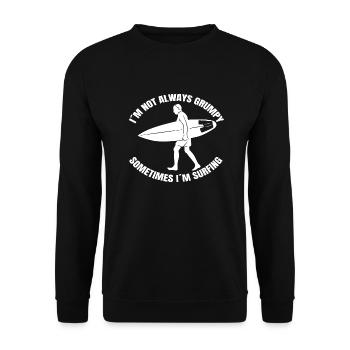 Surfer Surf instructor surf surf surfboard - Unisex Sweatshirt - black - Front - Alina (178cm) & Michal (187cm)