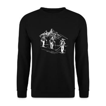 A tribute to the Watzmann: Berchtesgadener Land - Unisex Sweatshirt - black - Front - Alina (178cm) & Michal (187cm)