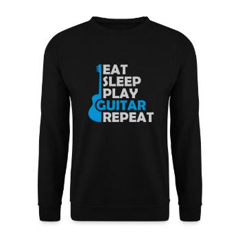 Play Guitar Eat Sleep - Unisex Sweatshirt - black - Front - Alina (178cm) & Michal (187cm)