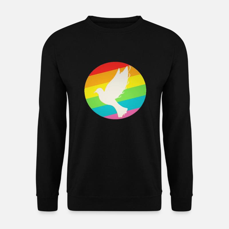 LGBT Regenbogen Friendenstaube - Unisex Pullover - Schwarz