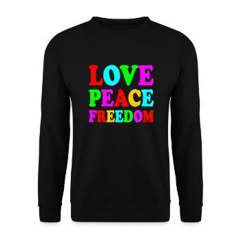 Love peace freedom - Sweat-shirt Unisexe - noir - Devant - Alina (178cm) & Michal (187cm)
