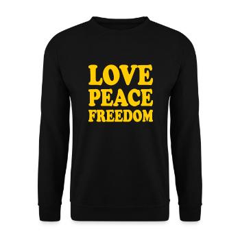 Love peace freedom - Sweat-shirt Unisexe - noir - Devant - Alina (178cm) & Michal (187cm)