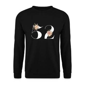 52nd Anniversary Flowers (Gift of 52 years) - Unisex Sweatshirt - black - Front - Alina (178cm) & Michal (187cm)