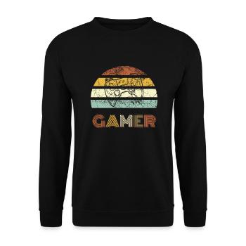 Gamer - Unisex Sweatshirt - black - Front - Alina (178cm) & Michal (187cm)