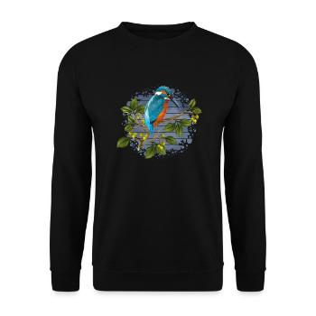 Colorful bird - Unisex Sweatshirt - black - Front - Alina (178cm) & Michal (187cm)