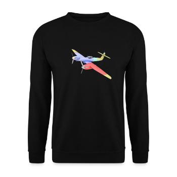 Britisches Jagdflugzeug WW2 - Unisex Pullover - Schwarz - Vorne - Alina (178cm) & Michal (187cm)