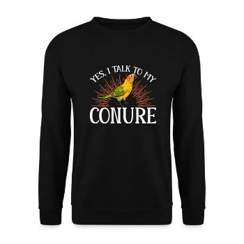 Molinasittich Perroquet Oiseau Perruche du Soleil - Sweat-shirt Unisexe - noir - Devant - Alina (178cm) & Michal (187cm)