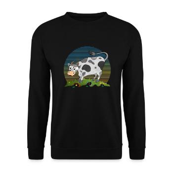 Taureau - Sweat-shirt Unisexe - noir - Devant - Alina (178cm) & Michal (187cm)