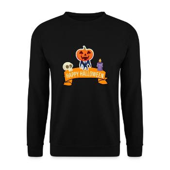 Halloween Costume Citrouille Joyeux Halloween - Sweat-shirt Unisexe - noir - Devant - Alina (178cm) & Michal (187cm)