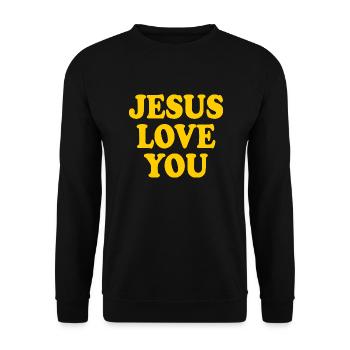 Jesus love you - Sweat-shirt Unisexe - noir - Devant - Alina (178cm) & Michal (187cm)