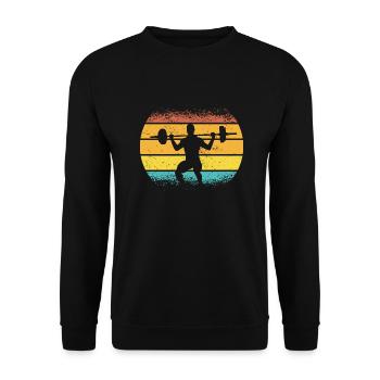 musculation rerto - Sweat-shirt Unisexe - noir - Devant - Alina (178cm) & Michal (187cm)