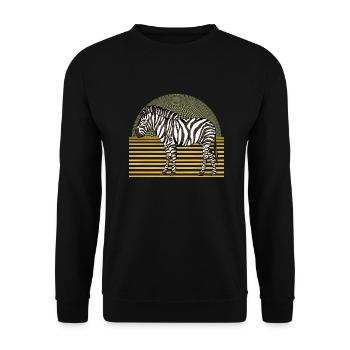 Zebra - Unisex Pullover - Schwarz - Vorne - Alina (178cm) & Michal (187cm)