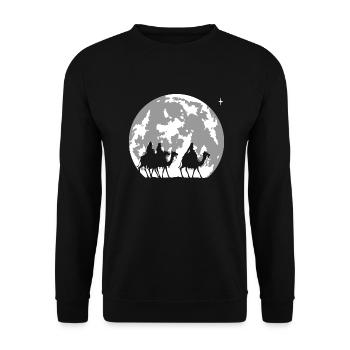 Full Moon and the Three Kings - Christmas - Unisex Sweatshirt - black - Front - Alina (178cm) & Michal (187cm)