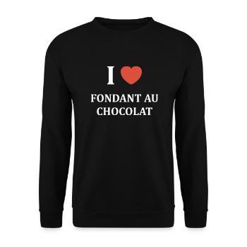i love fondant au chocolat - Sweat-shirt Unisexe - noir - Devant - Alina (178cm) & Michal (187cm)
