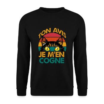 ton avis je m'en cogne - Sweat-shirt Unisexe - noir - Devant - Alina (178cm) & Michal (187cm)