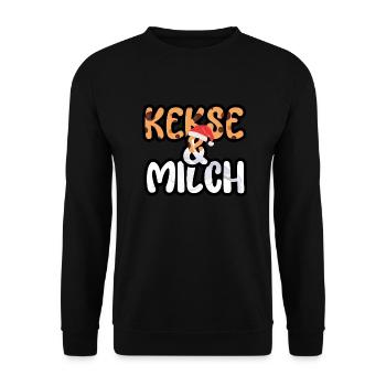 Weihnachten Schokoladen Plätzchen Milch - Unisex Pullover - Schwarz - Vorne - Alina (178cm) & Michal (187cm)
