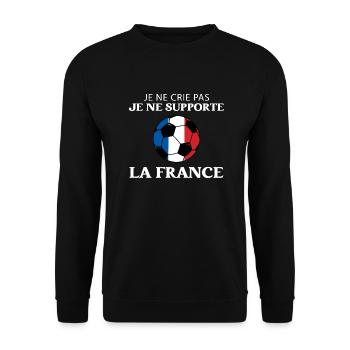 Je ne crie pas, je supporte la France. Football. - Sweat-shirt Unisexe - noir - Devant - Alina (178cm) & Michal (187cm)