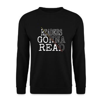Bookish Stuff Typographie Vert J’aime les livres - Sweat-shirt Unisexe - noir - Devant - Alina (178cm) & Michal (187cm)