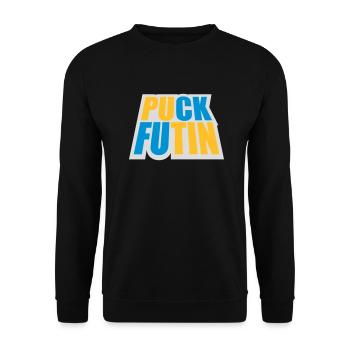puck futin Logo Design - Unisex Pullover - Schwarz - Vorne - Alina (178cm) & Michal (187cm)