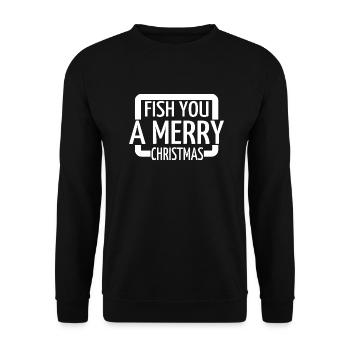 bass fishing funny fun beach holiday cool quote - Unisex Pullover - Schwarz - Vorne - Alina (178cm) & Michal (187cm)