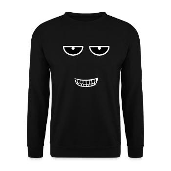 Gesicht - Unisex Pullover - Schwarz - Vorne - Alina (178cm) & Michal (187cm)
