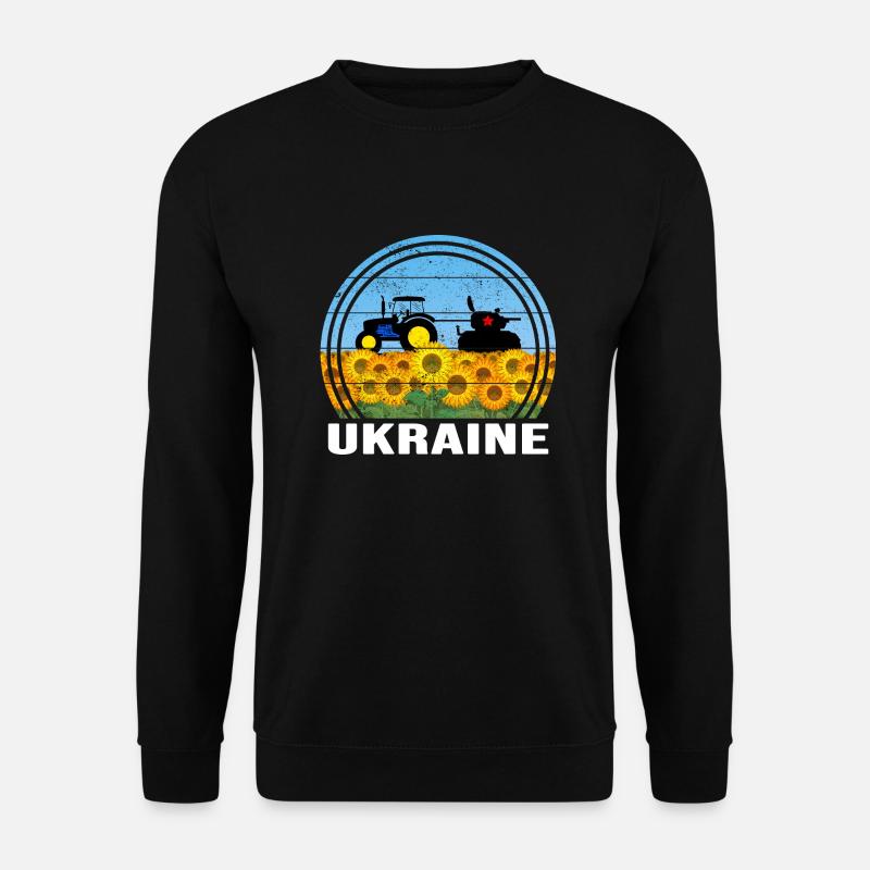 UKRAINE-TRAKTOR ukrainischer FRONT-SUPPORT - Unisex Pullover - Schwarz