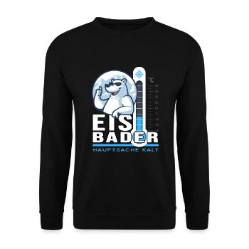 Eisbader Eisbär Winterschwimmen Minusgrad Frost - Unisex Pullover - Schwarz - Vorne - Alina (178cm) & Michal (187cm)