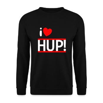 i LOVE HUP! - Unisex Pullover - Schwarz - Vorne - Alina (178cm) & Michal (187cm)