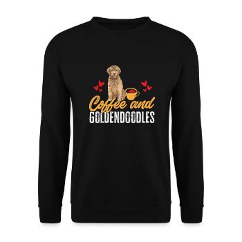 Goldendoodle Doodle Hund - Unisex Pullover - Schwarz - Vorne - Alina (178cm) & Michal (187cm)