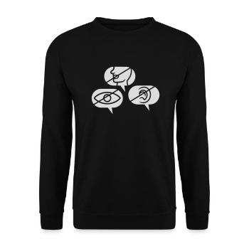 No seeing Hearing speak - Unisex Sweatshirt - black - Front - Alina (178cm) & Michal (187cm)